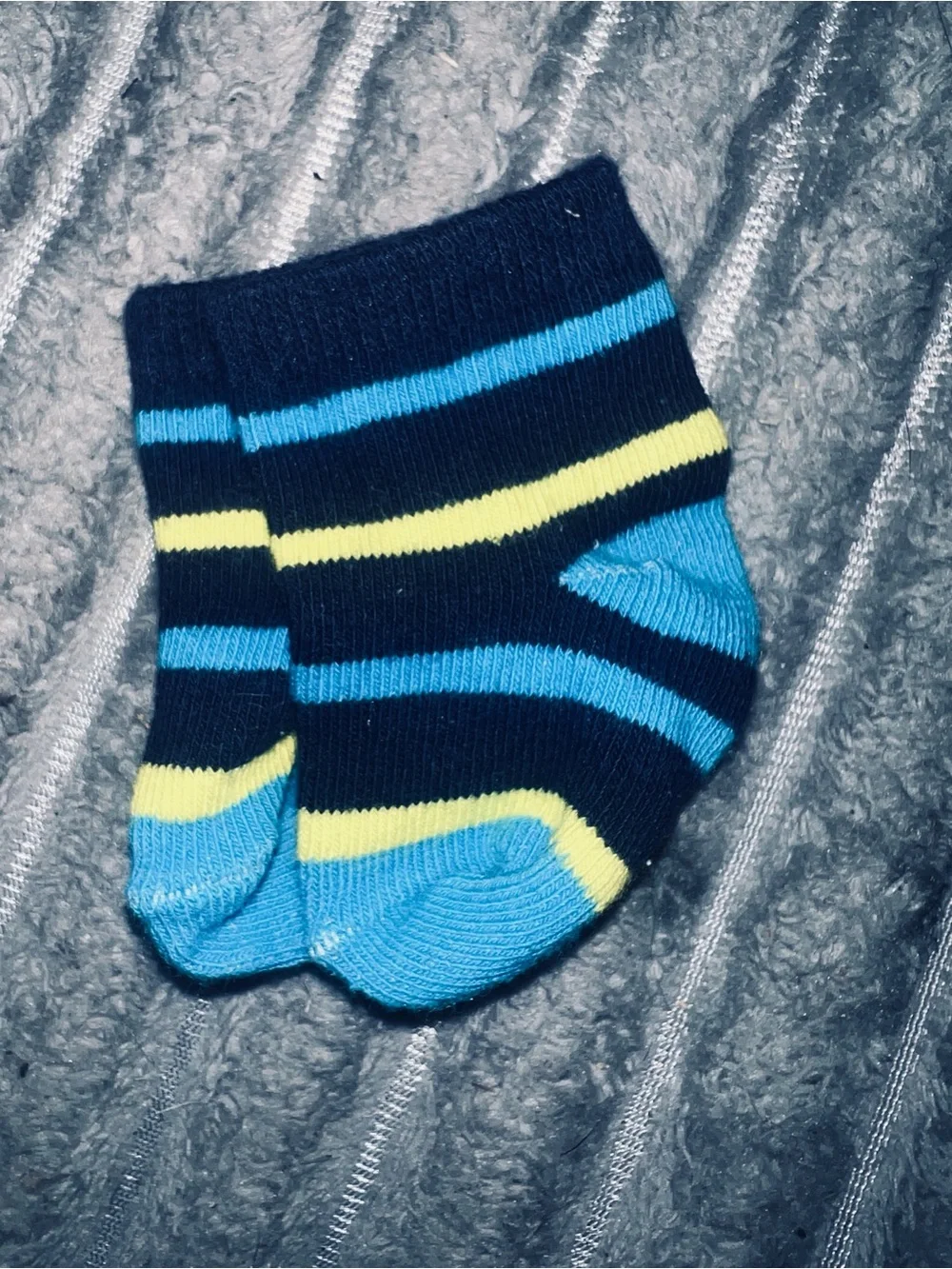 Assorted Baby Boys Non-Slip Socks - Blue, White, Gray, Teal Stripes